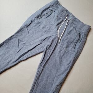 Athleta Women's Size 10 Cabo Linen Jogger Lightweight Pant Blue 530642